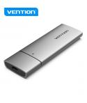 Vention Carcasa para SSD - USB 3.1 Gen 2C - 10 Gbps - Aluminio - Compatible M.2 NVMe - Incluye cable USB-C - Color Gris