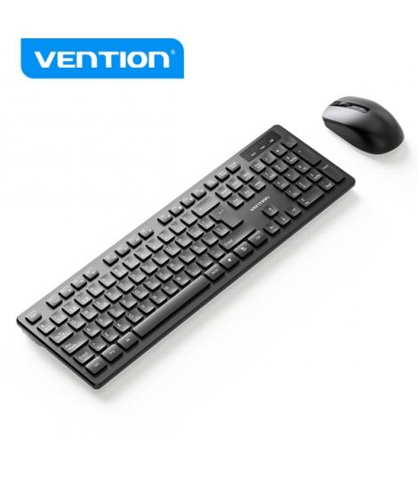 Vention KTD Combo Teclado y Raton Inalambrico - Conexion 2.4GHz - 1200 DPI - 104 Teclas - Color Negro