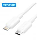 Vention Cable USB-C a Lightning - Conector Niquelado - Potencia 27W - Corriente maxima 3A - Color Blanco