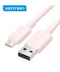 Vention Cable USB Lightning - Conector USB-A a Lightning - Transmision 480Mbps - Salida 2.4A - Color Rosa