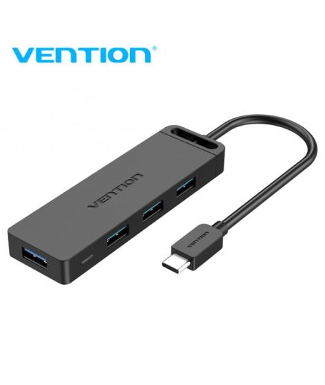 Vention Hub USB C 4 Puertos - Alta Velocidad 5 Gbps - Compatible OTG - Amplia Compatibilidad - Color Negro