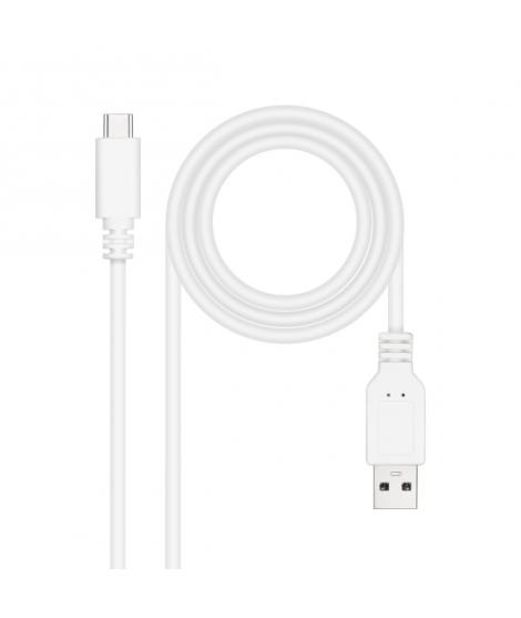 Nanocable Cable 2.0 3A USB-C Macho a USB-A Macho - Longitud 0.50m - Color Blanco