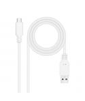 Nanocable Cable 2.0 3A USB-C Macho a USB-A Macho - Longitud 0.50m - Color Blanco