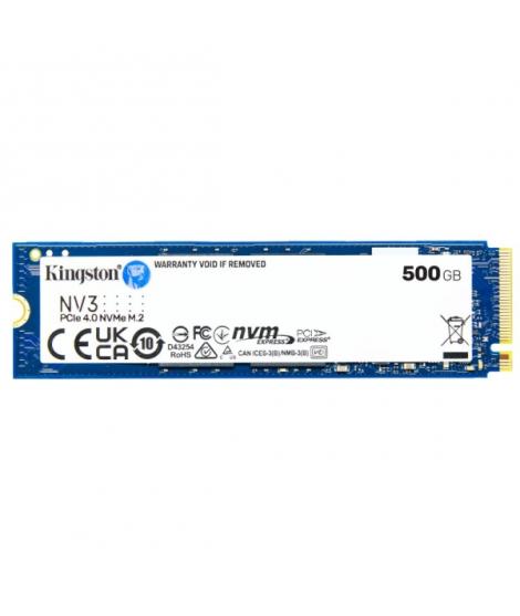 Kingston NV3 Disco Duro Solido SSD M2 2280 500GB PCIe 4.0 NVMe 3D NAND