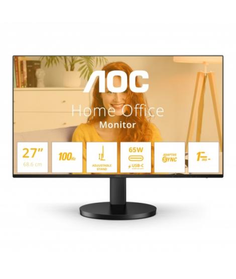 AOC B3 Monitor 27" LED IPS FullHD 1080p 100Hz - Respuesta 1ms - Angulo de Vision 178° - Altavoces Incorporados - USB-C, HDMI, Au