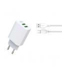 XO Pack Cargador de Corriente L85C 2.4A + Cable Micro USB - Color Blanco