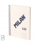 Milan Serie 1918 Cuaderno Espiral Formato A5 Cuadricula 5x5mm - 80 Hojas de 95 gr/m2 - Microperforado, 2 Taladros - Color Beige