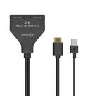 Aisens HDMI Duplicador 4K@30HZ 1×2 con Alimentación USB y Cable - 30cm - Color Negro