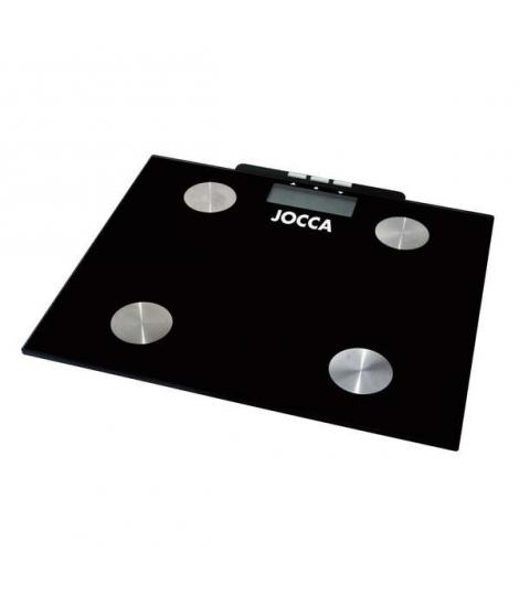 Jocca Bascula de Baño Mide Grasa - Pantalla LCD - 10 Memorias - Plataforma de Cristal - Peso Max. 150kg - Auto Apagado