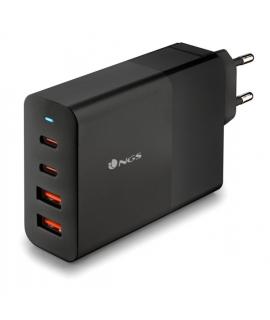 NGS Bud 100W Cargador Universal de Pared 100W Ultrarapido - 2x USB-C PD & PPS, 2x USB-A QC 3.0 - Color Negro