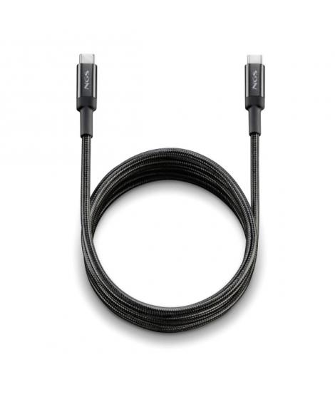 NGS Cable 2.0 USB-C Macho a USB-A Macho - Carga Ultrarapida hasta 100W - Longitud 2m - Color Negro