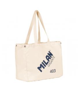 Milan Serie 1918 Gigante 403 Tote Bag Bolsa de Tela - Tamaño 51x40.5x21.5cm - Capacidad 40L - Color Beige