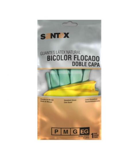 Santex Guantes de Latex Talla M - Doble Capa - Interior Algodon Flocado - Palma y Dedos Texturizados - Conforme (UE) 2016/425 - 