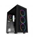 Abysm Danube Kamp Black Caja Torre ATX, ITX, Micro ATX - Lateral Cristal Templado - 3.5" y 2.5" - USB-A y Audio - 4 Ventiladores