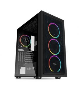 Abysm Danube Kamp Black Caja Torre ATX, ITX, Micro ATX - Lateral Cristal Templado - 3.5" y 2.5" - USB-A y Audio - 4 Ventiladores