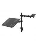 Unykach UK1420 Soporte de Mesa con Brazo Articulado para Monitor de 10"-32" + Soporte para Portatil - Giratorio, Inclinable y Ex