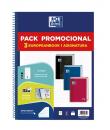 Oxford Europeanbook 1 Classic Pack de 3 Cuadernos Espiral Formato A4+ Cuadriculado 5x5mm - 80 Hojas 90gr - Tapa Extradura Tacto 